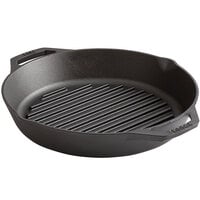Lodge L10GPL 12 inch Pre-Seasoned Cast Iron Grill Pan with Dual Handles