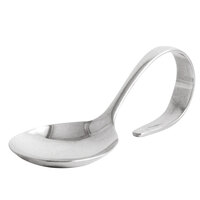 Front of the House FSM001MSS23 4 3/4 inch 18/10 Stainless Steel Extra Heavy Weight Bent Sampler Taster Spoon - 12/Case