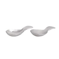 Front of the House FSM004BSS23 3 1/4 inch 18/10 Brushed Finish Stainless Steel Extra Heavy Weight Taster Spoon   - 12/Case