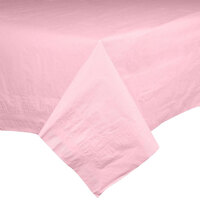 Hoffmaster 220627 54" x 108" Cellutex Pink Tissue / Poly Paper Table Cover - 25/Case