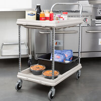 Metro BC2030-2DG Gray Utility Cart with Two Deep Ledge Shelves 32 3/4 inch x 21 1/2 inch
