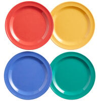 Elite Global Solutions B612R-MIX Brazil 6 1/2" Assorted Colors Round Melamine Plate - 12/Case