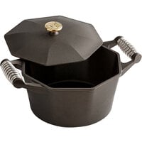 FINEX DL5-10001 5 Qt. Octagonal Pre-Seasoned Cast Iron Dutch Oven with Speed Cool Spring Handles