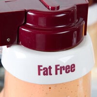 Tablecraft CM19 Imprinted White Plastic Fat Free Salad Dressing Dispenser Collar with Maroon Lettering