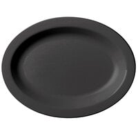 Cambro 120CWP110 Camwear 12" x 9" Black Narrow Rim Polycarbonate Platter - 24/Case