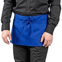 Uncommon Chef 3067 Royal Blue Customizable Waist Apron with 3 Pockets - 11" x 23"