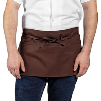 Uncommon Threads 3067 Brown Customizable Waist Apron with 3 Pockets - 11" x 23"