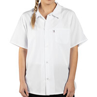Uncommon Chef 0924 White Customizable Short Sleeve Cook Shirt with Full Mesh Back - S