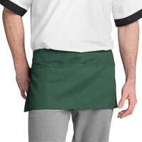 Uncommon Threads 3067 Hunter Green Customizable Waist Apron with 3 Pockets - 11 inch x 23 inch