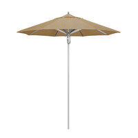 California Umbrella AAT 758 SUNBRELLA 2A Rodeo Series 7 1/2' Deluxe Pulley Lift Umbrella with 1 1/2 inch Aluminum Pole - Sunbrella 2A Canopy - Linen Sesame Fabric
