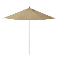 California Umbrella AAT 908 SUNBRELLA 2A Rodeo Series Deluxe 9' Pulley Lift Umbrella with 1 1/2 inch Aluminum Pole - Sunbrella 2A Canopy - Linen Sesame Fabric