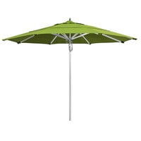 California Umbrella AAT 118 SUNBRELLA 2A Rodeo Series 11' Deluxe Pulley Lift Umbrella with 1 1/2 inch Aluminum Pole - Sunbrella 2A Canopy - Macaw Fabric