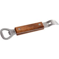 American Metalcraft BBC39 4 1/2 inch Stainless Steel Bottle Opener with Hardwood Handle