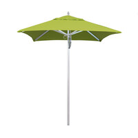 California Umbrella AAT 604 SUNBRELLA 2A Rodeo Series 6' Square Deluxe Pulley Lift Umbrella with 1 1/2 inch Aluminum Pole -Sunbrella 2A Canopy - Macaw Fabric