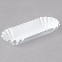 Heavy Weight 6 inch White Paper Fluted Hot Dog Tray - 3000/Case