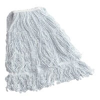 Carlisle Flo-Pac 369674B14 24 oz. #32 Blue and White Rayon Blend Looped End Finishing Wet Mop Head with 1/2" Headband