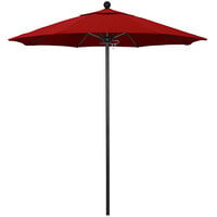 California Umbrella ALTO 758 SUNBRELLA 2A Venture 7 1/2' Round Push Lift Umbrella with 1 1/2 inch Aluminum Pole - Sunbrella 2A Canopy - Jockey Red Fabric