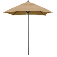 California Umbrella ALTO 604 SUNBRELLA 2A Venture 6' Square Push Lift Umbrella with 1 1/2 inch Aluminum Pole - Sunbrella 2A Canopy - Linen Sesame Fabric
