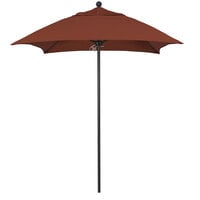 California Umbrella ALTO 604 SUNBRELLA 2A Venture 6' Square Push Lift Umbrella with 1 1/2 inch Aluminum Pole - Sunbrella 2A Canopy - Terracotta Fabric