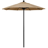 California Umbrella ALTO 758 SUNBRELLA 2A Venture 7 1/2' Round Push Lift Umbrella with 1 1/2 inch Aluminum Pole - Sunbrella 2A Canopy - Linen Sesame Fabric