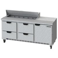 Beverage-Air SPED72HC-12-4 72" 1 Door 4 Drawer Refrigerated Sandwich Prep Table