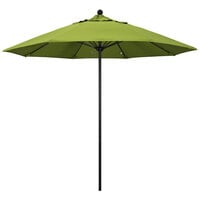 California Umbrella ALTO 908 SUNBRELLA 2A Venture 9' Round Push Lift Umbrella with 1 1/2 inch Aluminum Pole - Sunbrella 2A Canopy - Macaw Fabric