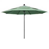 California Umbrella ALTO 118 PACIFICA Venture 11' Round Pulley Lift Umbrella with 1 1/2 inch Black Aluminum Pole - Pacifica Canopy - Spa Fabric