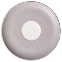 Luzerne Hamptons by 1880 Hospitality HO1282014WH 5 1/2" Gray Speckle / White Porcelain Coffee Saucer - 48/Case