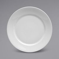 Sant'Andrea Queensbury by 1880 Hospitality R4650000155 11" Round Bright White Wide Rim Porcelain Plate - 12/Case
