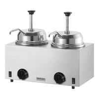 Server Twin FSP 81230 3 Qt. Round Topping Warmer with 2 Pumps -120V, 1000W
