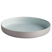 Luzerne Hamptons by 1880 Hospitality HO1802023BL 9 inch Blue / Gray Speckle Porcelain Deep Plate with Raised Rim - 12/Case