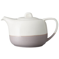 Luzerne HO1108053WH Hamptons 14 oz. White / Gray Speckle Porcelain Teapot with Lid by Oneida - 12/Case