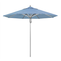 California Umbrella AAT 908 SUNBRELLA 1A Rodeo Series 9' Pulley Lift Umbrella with 1 1/2 inch Aluminum Pole - Sunbrella 1A Canopy - Seville Seaside Fabric
