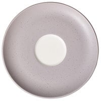 Luzerne Hamptons by 1880 Hospitality HO1282010WH 3 3/4" Gray Speckle / White Porcelain Espresso Saucer - 48/Case