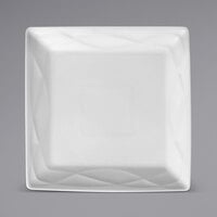 Sant'Andrea Pensato by 1880 Hospitality R4930000147S 9 7/8" Square Bright White Embossed Wide Rim Porcelain Plate - 12/Case