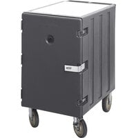 Cambro 1826LBCSP615 Camcarts® Charcoal Gray Non-Electric Single Compartment Insulated Food Storage Box Carrier with Casters and Security Package