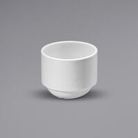 Sant'Andrea R4010000700 Impressions 7 oz. Bright White Embossed Porcelain Stackable Bouillon Cup by Oneida - 36/Case
