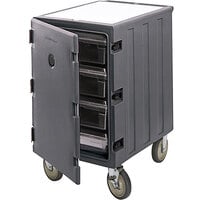 Cambro 1826LBC615 Camcarts® Charcoal Gray Non-Electric Single Compartment Insulated Food Storage Box Carrier with Casters