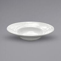 Sant'Andrea Pensato by 1880 Hospitality R4930000797RC 10 oz. Round Bright White Embossed Wide Rim Porcelain Deep Salad Bowl - 24/Case