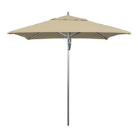 California Umbrella AAT 757 SUNBRELLA 1A Rodeo Series 7 1/2' Square Pulley Lift Umbrella with 1 1/2 inch Aluminum Pole - Sunbrella 1A Canopy - Forest Green Fabric
