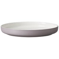 Luzerne Hamptons by 1880 Hospitality HO1802026WH 10 inch White / Gray Speckle Porcelain Deep Plate with Raised Rim - 12/Case
