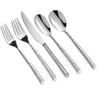 Acopa Iris 18/8 Stainless Steel Extra Heavy Weight Forged Flatware Set with Service for 12 - 60/Pack
