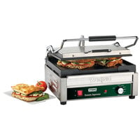 Waring WFG250 Tostato Supremo Large Smooth Top & Bottom Panini Grill - 14 1/2 inch x 11 inch Cooking Surface - 120V, 1800W