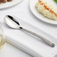 Acopa Iris 8 1/2 inch 18/8 Stainless Steel Extra Heavy Weight Forged Oval Bowl Dinner / Dessert Spoon - 12/Case