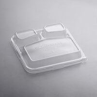 Eco-Products EP-SCS93LID WorldView 9" x 9" Compostable Plastic Lid for 3-Compartment Take-Out Container - 200/Case