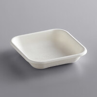 Eco Products EP-SCS5 WorldView 5" x 5" 10 oz. White Sugarcane Square Take-Out Container - 800/Case