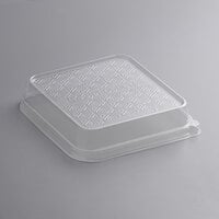 Eco-Products EP-SCS73LID WorldView 7" x 7" PLA Compostable Lid for 3-Compartment Taco Tray Take-Out Container - 300/Case