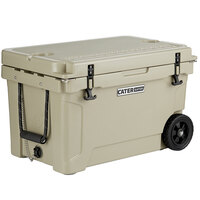 CaterGator CG45TANW Tan 45 Qt. Mobile Rotomolded Extreme Outdoor Cooler / Ice Chest