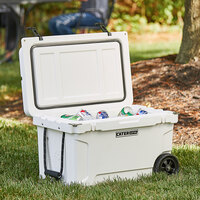 CaterGator CG45WHW White 45 Qt. Mobile Rotomolded Extreme Outdoor Cooler / Ice Chest