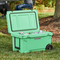 CaterGator CG45SFW Seafoam 45 Qt. Mobile Rotomolded Extreme Outdoor Cooler / Ice Chest